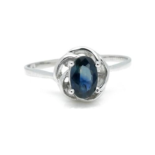 Classic Saphhire Engagement Ring for Woman 100% Natural Sapphire Silver Ring Classic 925 Silver Sapphire Jewelry
