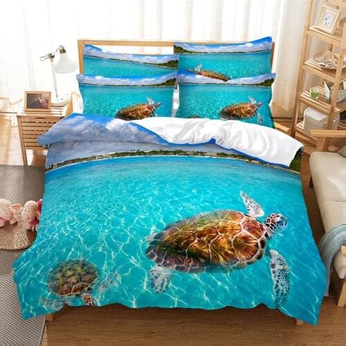 Sea Turtle Duvet Cover Set 3d Digital Printing Bed Linen Fashion Design Comforter Cover Bedding Sets Bed Set