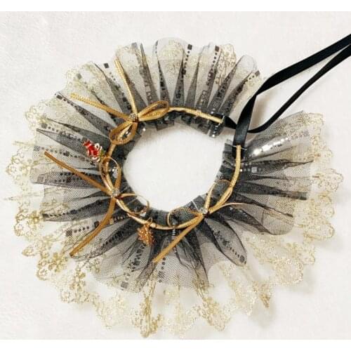 Pet Cat Dog Accessories Handmade Puppy Lace Bib Bow-Knot Adorn Pearl For Small Dogs Collar Scarf Cat Neckties Grooming Supplies