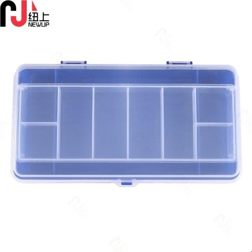 NEWUP Multifunctional Organized 10 Compartments Double-sided Transparent Visible Plastic Fishing Lure Box Pesca Fishing Tools