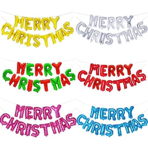 Merry Christmas Balloon Set 16 inch Christmas Bar Mall Decoration Balloons Family Decoration Letter Christmas Balloons