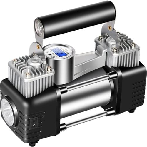 12V Double Cylinder Digital display Tire Inflator With light Air Compressor Pump Car Portable for Car Motorcycles Bicycles
