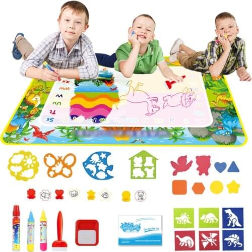 2020 New Arrivals Children Magic Water Drawing Mat Dinosaur Pattern Doodle Mat Painting Board Kids Intellectual Development Toys