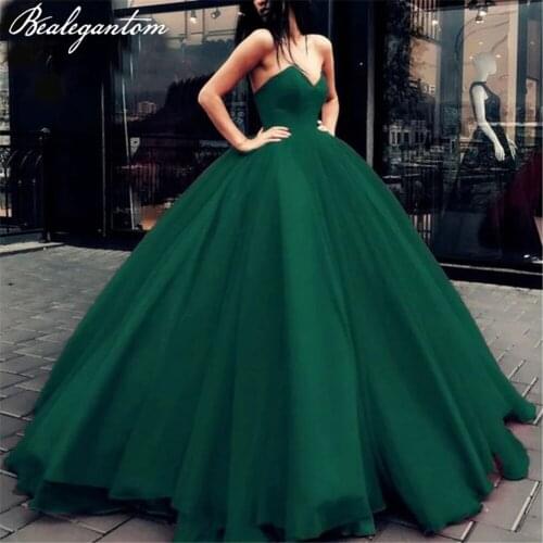 Luxury Red Ball Gown Prom Dresses 2021 Bealegantom New Sweetheart Tulle Long Formal Evening Party Dresses In Stock QD32