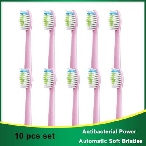 For ROAMAN G23 BAYER X7 Replace 10pcs Sonic Electric ToothBrush Clean Brush DuPont Smart Heads Black/Pink Brush Head