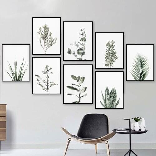 Nordic Tropical Plants Scandinavian Poster Cactus Green Leaves Decorative Picture Modern Wall Art Canvas Painting Home Decor