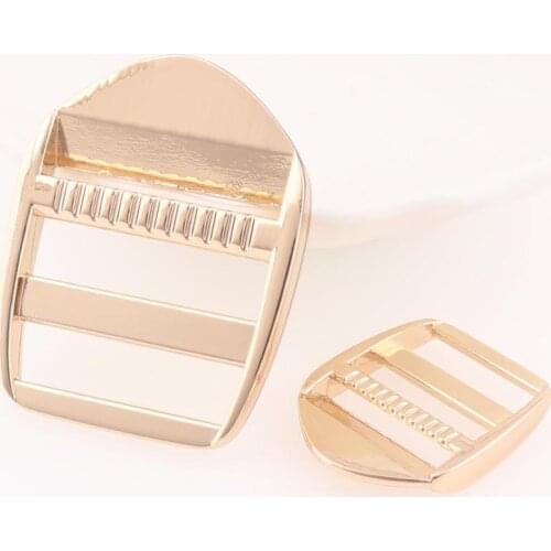 Release Belt Buckles 20mm/30mm Light gold Adjuster Slider Fastener Schoolbag Sewing Hardware