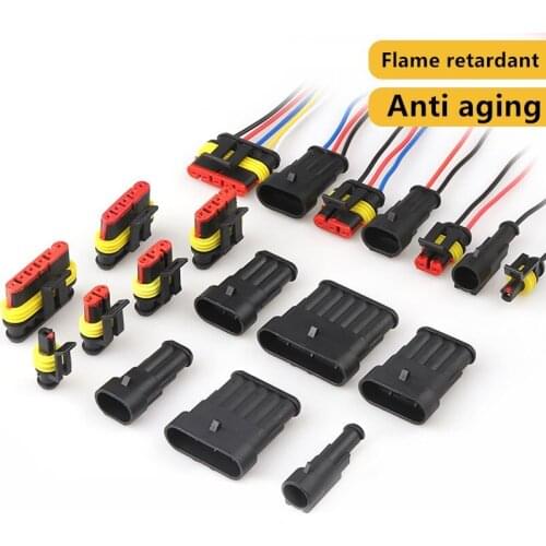 1/2/3/4/5/6 Way PBT Flame Retardant Material AMP Seal Waterproof Electrical Wire Connector Plug for Car Waterproof Connector
