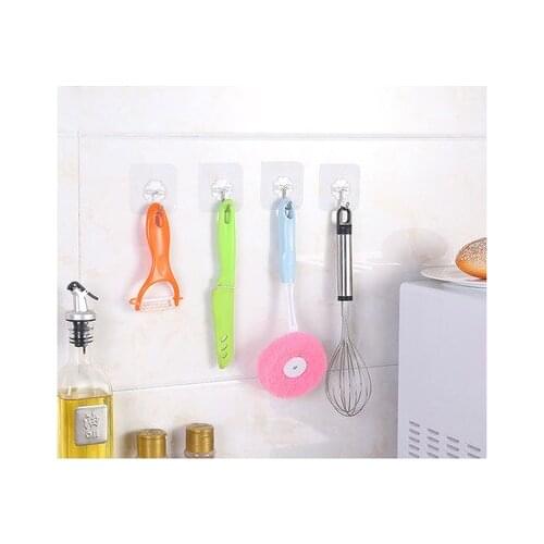 1Pc Strong Transparent Self Adhesive Door Wall Hangers Suction Cup Wall Hooks Hanger for Kitchen Bathroom Accessories