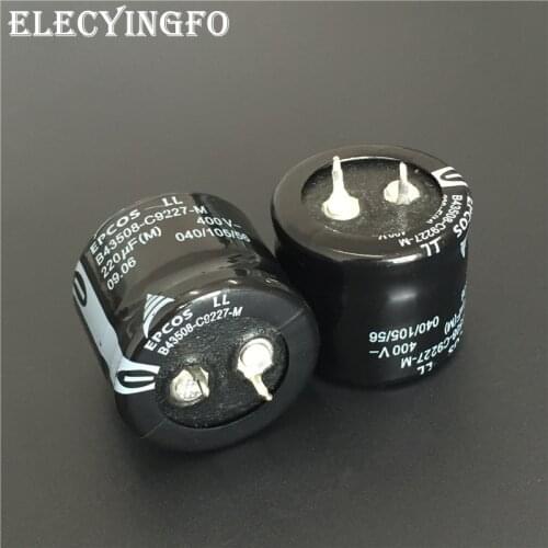 10pcs 220uF 400V220uf EPCOS B43508 Series 30x25mm 400V220uF Low Profile PSU Aluminum Electrolytic capacitor