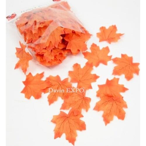 100Pcs Artificial Silk Maple Leaves For Home Wedding Party Decoration Scrapbooking Craft Multicolor Fall Vivid Fake Flower Leaf