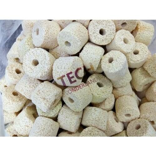 2-2.5CM Yellow Color Ceramic Bio Porous Filter Media Biological Rings For Aquarium Fish Tank