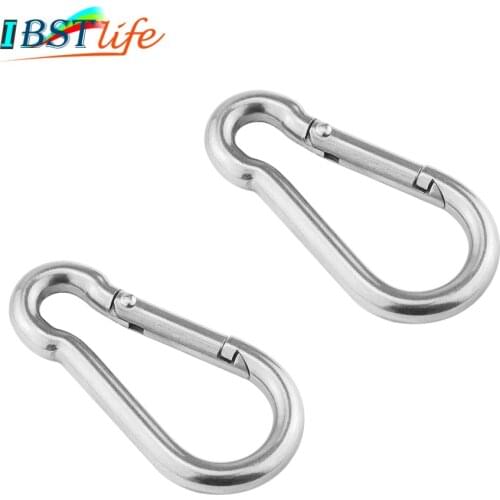 2PCS 5mm 6mm 8mm Multifunctional 304 Stainless Steel Spring Snap Carabiner Quick Link Ring Hook snap shackle Chain Fastener Hook