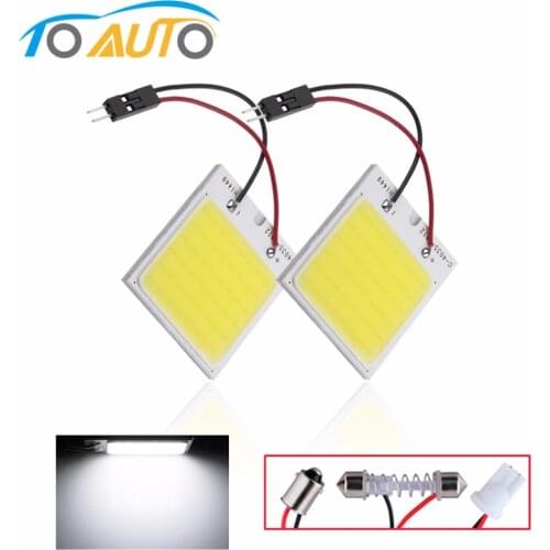 2pcs COB 48 Chip LED Car Panel Interior Light T10 Festoon Dome ba9s car light source 12V W5W C5W Car LED bulbs Reading lamp