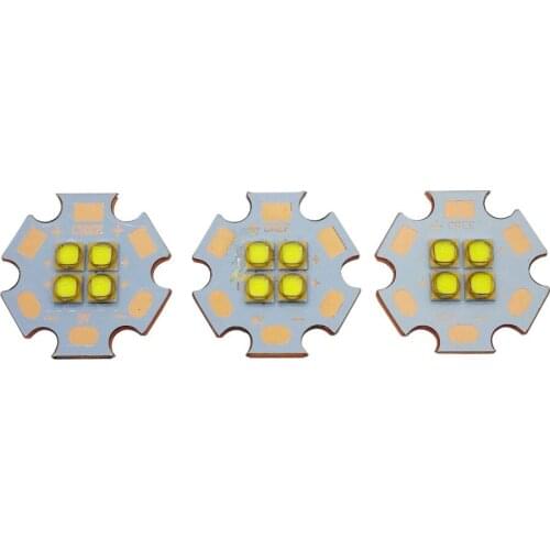 2PCS LG3535 4 Chips 4-18W LED Emitter 3V 6V 12V instead of MKR XHP50 Cool White Warm White Blue LED with 20MM Cooper PCB