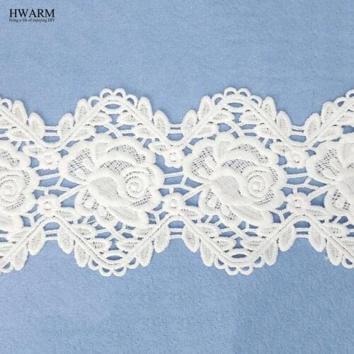 4yard white african lace fabric ribbon lace decor diy wedding decoration milk silk embroidery laces clothes large bar code cloth