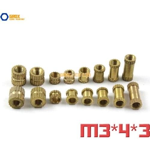 500 Pieces M3 x 4 x 3mm (ID*OD*Length) Brass Knurl Nut Insert Round Nut Thumb Nut