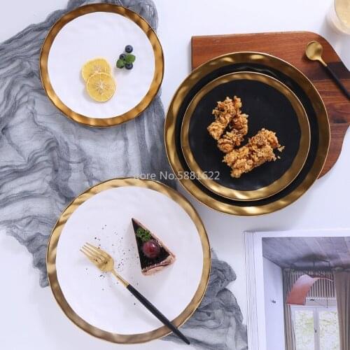 8inch/10inch Tableware Creative Characteristics Phnom Penh Ceramic Dinner Plate Gourmet Dish Ceramic Flat Plate Set