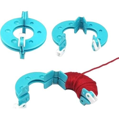 8pcs 4 Sizes pom pom maker Plastic Pompon Set Clover Fluff Ball Weaver Needle Craft Knitting Tool DIY Sewing Tools Color Random