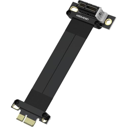 90 Degree Pci-E3.0 Express 1X To 1X Slot Riser Card Converter Extender Ribbon Adapter Extension Cable Pci-E X1 Gold Plated