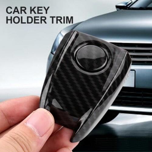 ABS Plastic Carbon Fiber Car Key Shell Holder Case Cover Trim for Alfa Romeo Stelvio(2017-2018)Giulia(2016-2018)