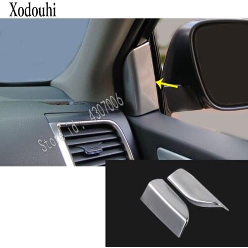For Toyota Highlander 2018 2019 2020 Car Sticker A Column Audio Speak Window Windshield Side Triangle Lamp Trim Part 2pcs
