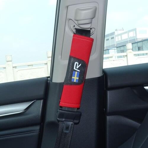 Genuine Leather Safety Seat Belt Cover Shoulders Pad FOR Volvo RDESIGN R DESIGN Xc40 V70 XC60 S60 V60 V40 XC90 Car accessories