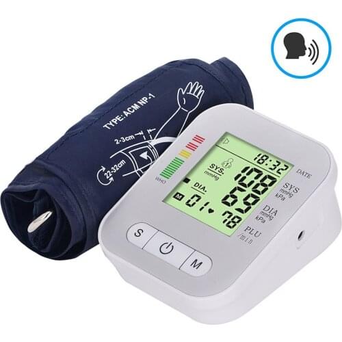 Digital Blood Pressure Monitor Arm Band Type Sphygmomanometer Voice Electronic Mini Blood Pressure Meter Household Tonometer