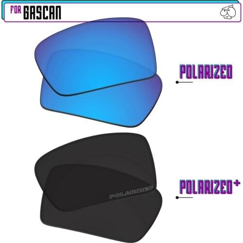 EZReplace Polarized Replacement Lenses for - Oakley Gascan Sunglasses - Black P Plus-Blue P