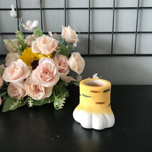 Mini Thumb Succullent Cactus Pot Mould DIY Clay Cat Silicone Concrete Cement Planter Molds Decorating Resin Craft Mold