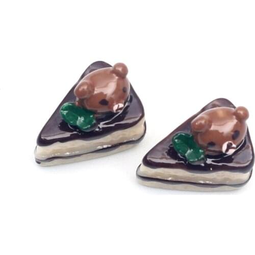 LF 20Pcs 17x12x16mm Resin Cake Decoration Crafts Flatback Cabochon Embellishments For Scrapbooking Kawaii Cute Diy Accessories