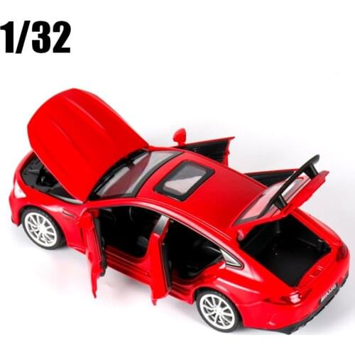 1:32 Alloy Diecast GT-63 S Sports Car Model Vehicles Decorations With Sound Light Open Door Pull Back Boys Gifts