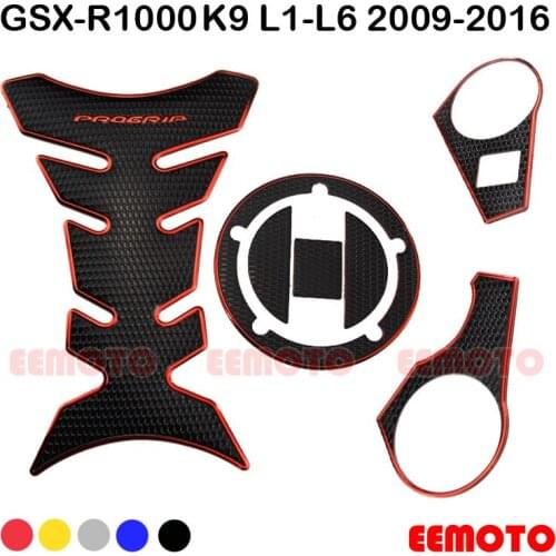 Motorcycle Tank Pad Triple Tree Top Clamp Upper Front End Decals Stickers For Suzuki GSXR 1000 K9 K10 09 10 11 12 13 14 15 16