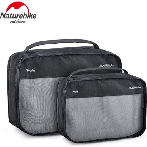 Naturehike 2pcs Tyvek Anti-tear Travel Storage Bag Outdoor Storage Cosmetic Bag Business Trip Portable Clothing Shoes Storage ba