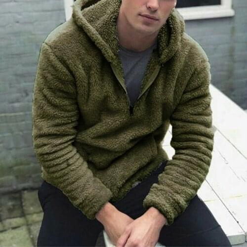 New Fashion Men Hiking Coat Fleece Jacket Pullover Long Sleeve Jacket Double-Sided Cashmere Winter Warm Jacket Wool Softshell