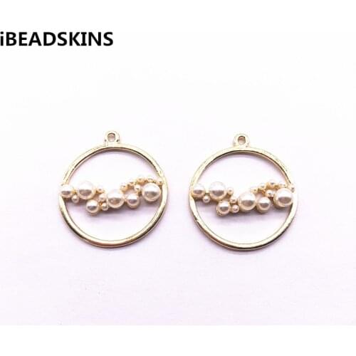 New arrival! 32X29mm 50pcs Imitation pearls ring-shape charm for earring DIY/earrings accessories/Earring parts/jewelry findings