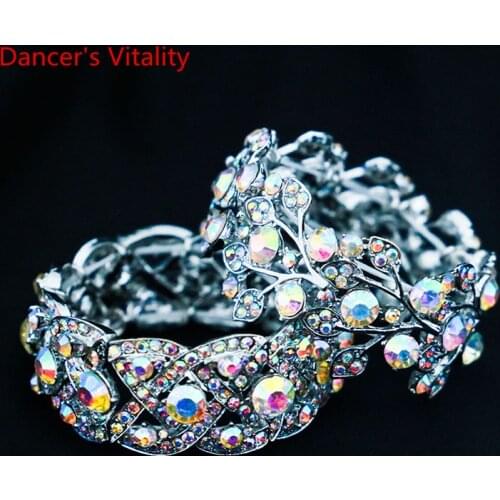 New Belly dance Bangle silver Crystals Stone Bracelet Bellydancing circlet wristlet Accessories