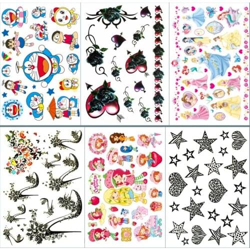 Nu-TATY Butterfly high heels Temporary Tattoo Body Art Flash Tattoo Stickers 17*10cm Waterproof Fake Tatoo Car Styling Sticker