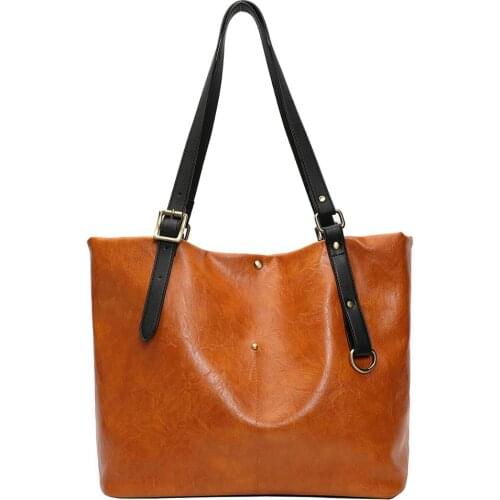 The first layer of cowhide European and American leather handbags 2019 new fashion shoulder Messenger bag trend handbag