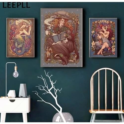 Retro Cartoon Poster Canvas Painting Modular Picture Nordic Home Wall Decoration Living Room