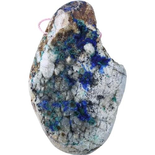 Drusy Natural stone Semi-precious stones, Jewelry accessories Chrysocolla Pendant,57x36x11mm,28.1g