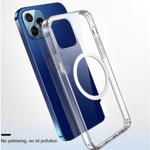 Transparent Hard PC Case for iPhone 12 PRO MAX 12mini Magsafing Wireless Charger Magnetic Phone Case IPhone