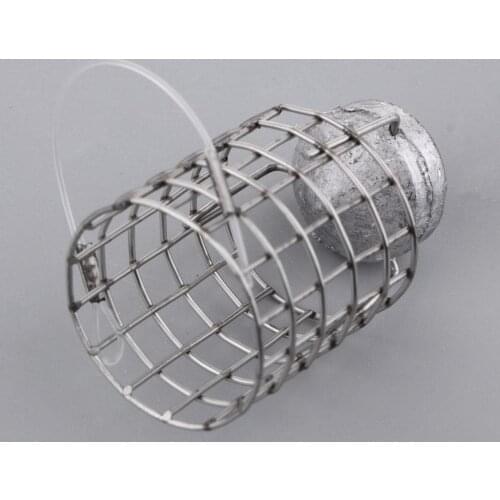 Fishing Bait Cage Trap Basket Feeder Holder Stainless Steel Wire Lure Holder 50g