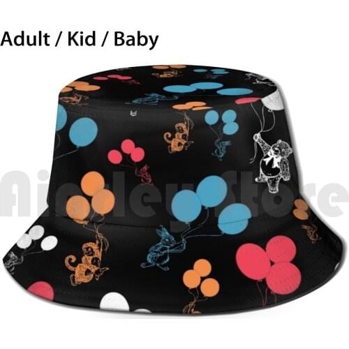 Fly Up To The Sky Sun Hat Foldable UV Protection Bear Bears Teddy Monkey Africa Safari Hare Rabbits Rabbit Rodent