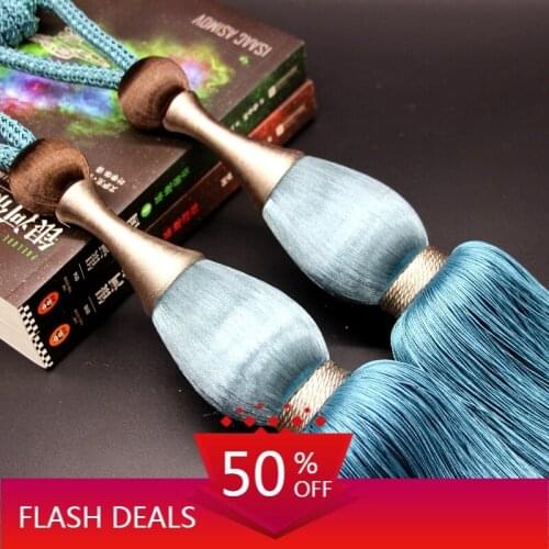 High-End Entry Lux Modern Curtain Bandage Large Hanging Ball Lace-up Long Rope Decorative Living Room Atmosphere