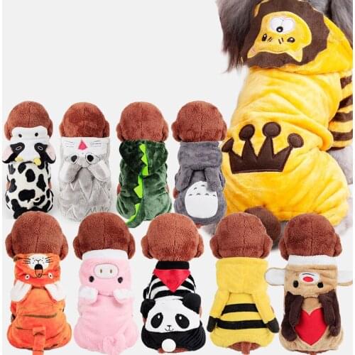 Thickened Funny Dinosaur pet Costumes Winter Warm Fleece Cat Coat Clothing For dogs Cats Kitten Hoodie Puppy Dog Clothes for Pet