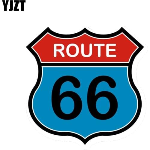 YJZT 13CM*13CM Personality Decoration Route 66 PVC Car Motorcycle Sticker 11-00242
