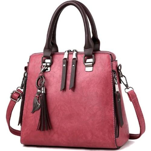 Girl Handbag PU Leather Women Messenger Shoulder Bags High Quality Tassel Double Zipper Crossbody Bag for Women bolsa feminina