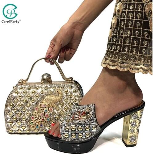 High Quality Ins Hot Shoes With Matching Bags Set Nigerian Womens Party Shoes and Bag Sets Italian design Women Sandals And Bag