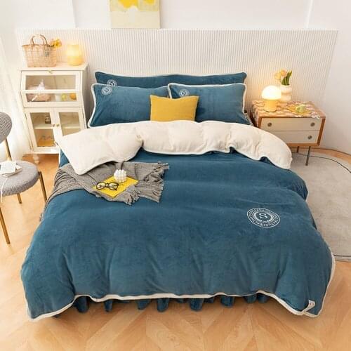 Winter Thicken Warm Short Plush Solid Color Duvet Cover Soft Warm Velvet Quilt Cover Blanket Cover Flannel Duvet Cover King Quee